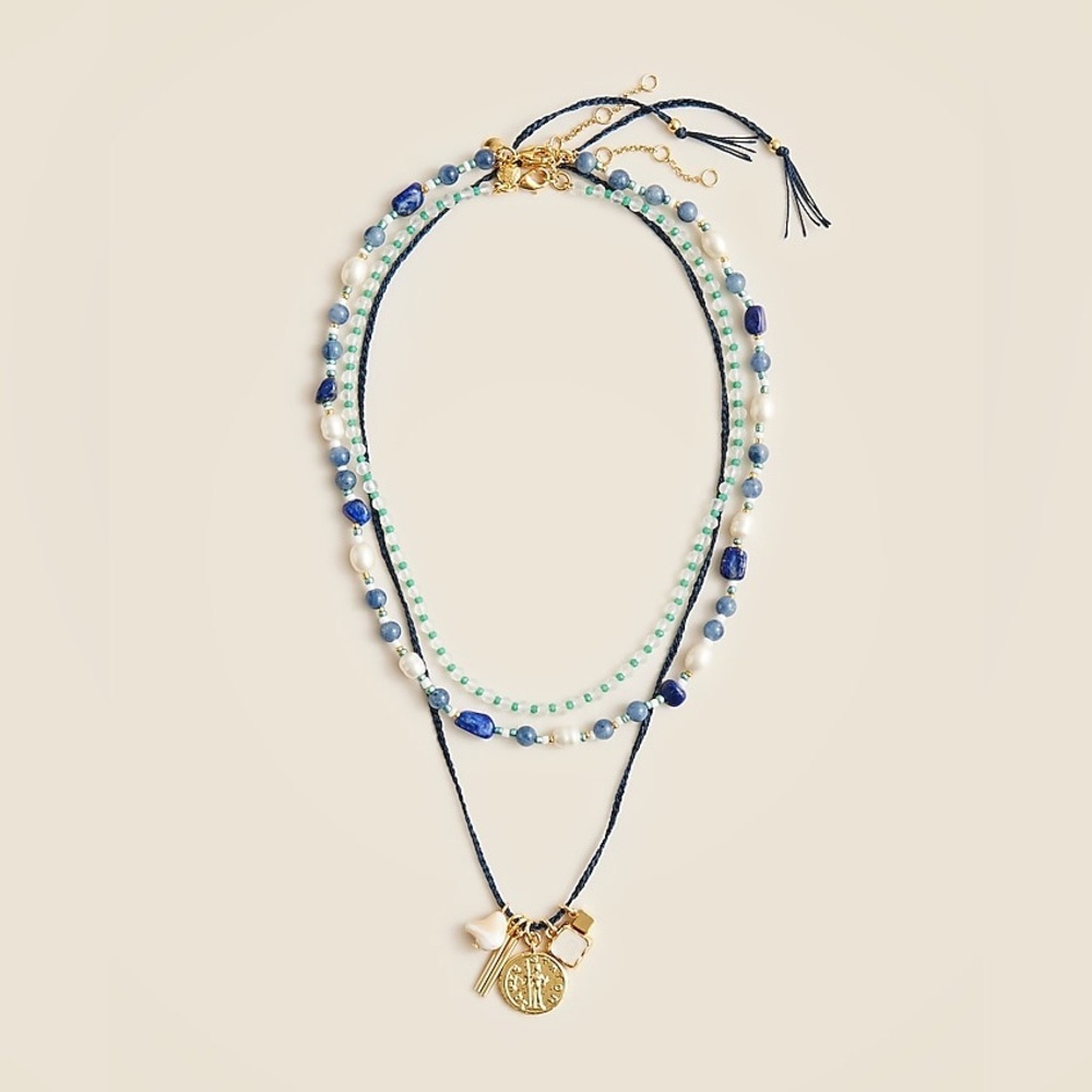 NWOT j. crew beaded charm layered necklace